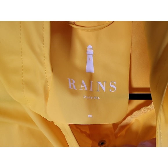 Rains 4000 mm Waterproof Hooded Lightweight Rain Jacket Unisex Size M/L - Picture 4 of 9